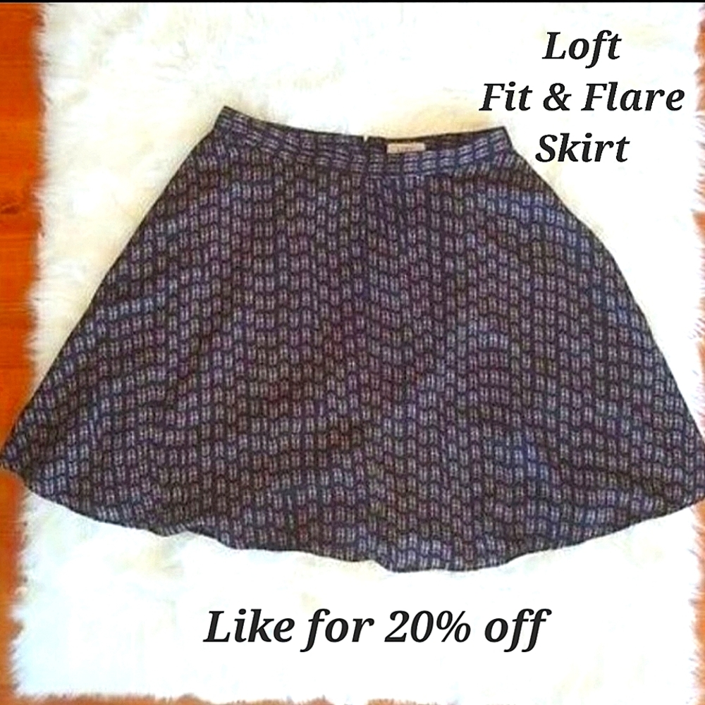 ANN TAYLOR | LOFT |  FIT & FLARE PLEATED SKIRT | LOFT SKIRT